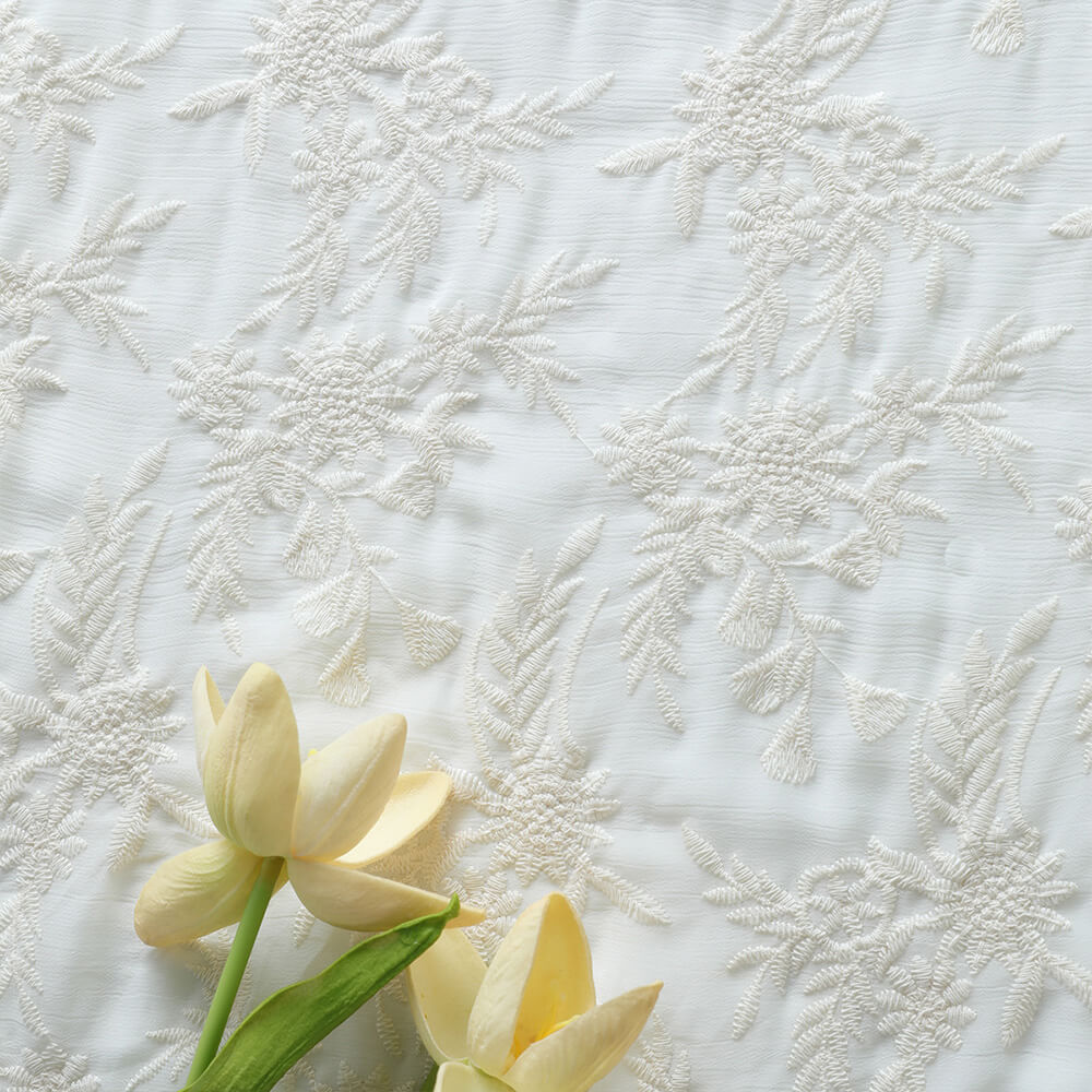 Embroidered Fabric Cotton Thread Home Textile Cotton for Women's Wear 4